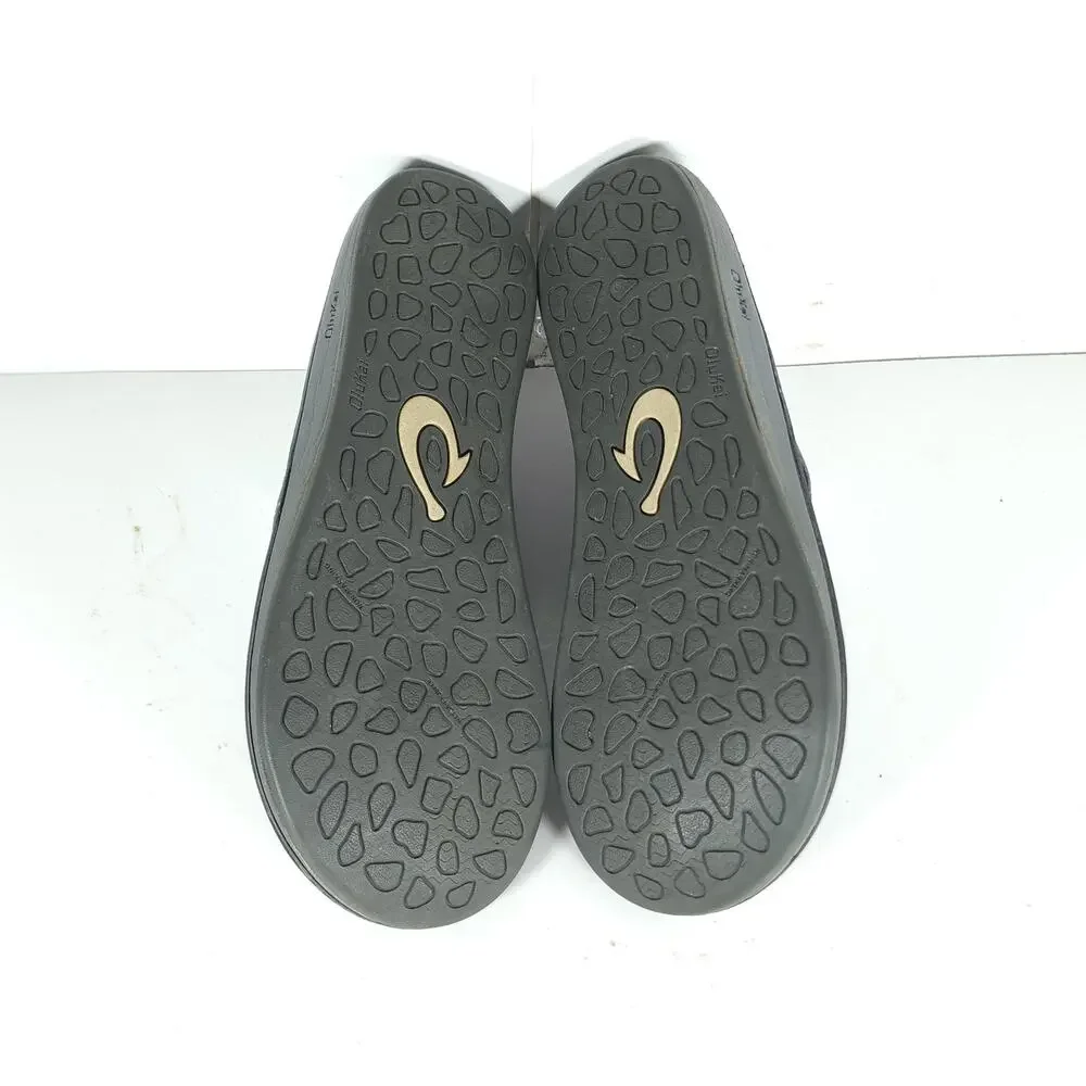 Olukai Men's Ohana US9? Black Gray Slip On Flat Thong Sandals